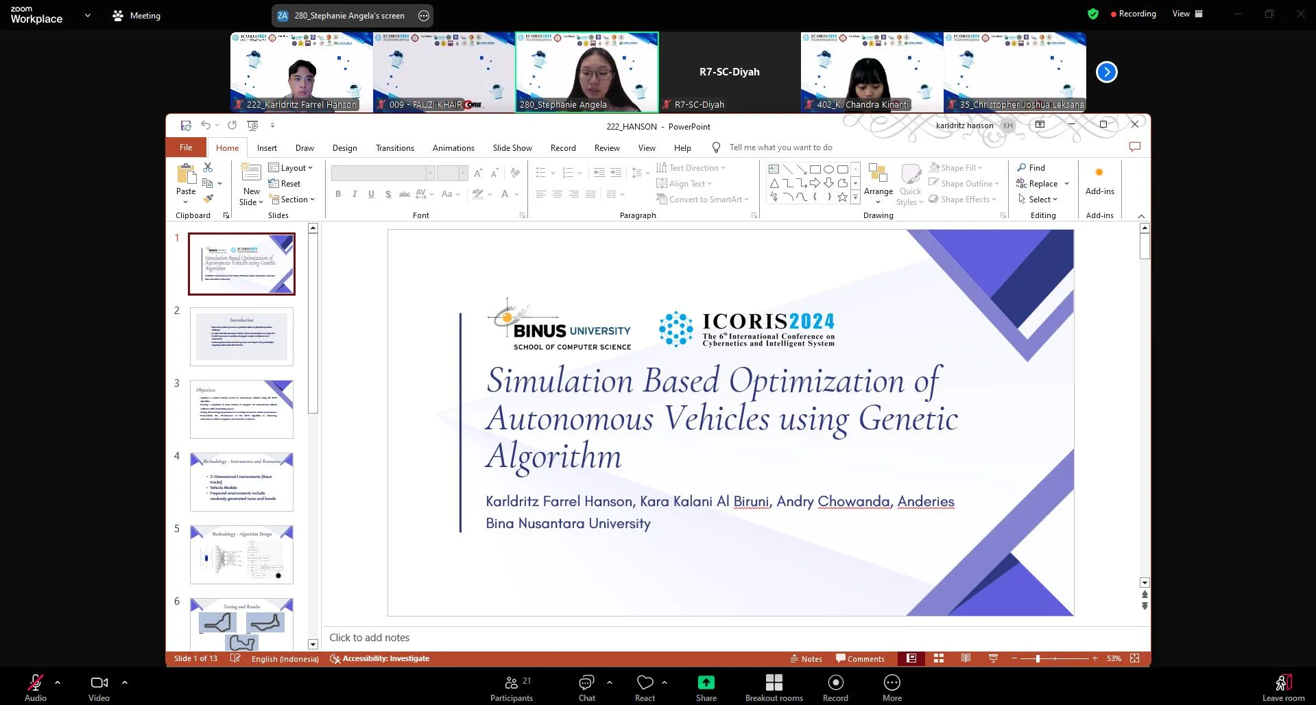 Presenting the paper at ICORIS 2024